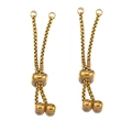 Adjustable golden box chain with slider bead and round ball charm for DIY jewelry - 55mm Gold