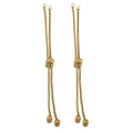 Adjustable gold-plated slider chain for DIY bracelets with polished stopper beads - 110mm Gold