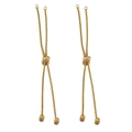 Adjustable golden stainless steel box chain with slider bead for DIY bracelet jewelry - 120mm Gold