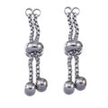 Adjustable stainless steel chain with slider beads and spherical ends for DIY jewelry - 35mm Steel Color