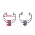 Basi per anelli regolabili in acciaio inox 304 argento con castoni rotondi da 4mm - Vassoio 4mm / Colore acciaio
