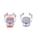 Base anello regolabile in acciaio 304 con castoni rotondi da 12mm e 14mm argento - Vassoio 12mm / Colore acciaio