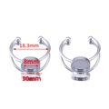 Base per anello in acciaio inossidabile 304 argento con castoni tondi da 8mm e 10mm - Vassoio 8mm / Colore acciaio
