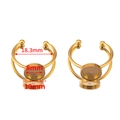 Base per anello regolabile in acciaio placcato oro 18k con doppi vassoi da 8mm e 10mm - Vassoio 8mm / Oro