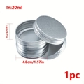 Silberne 20ml Aluminiumdose mit Schraubdeckel und Größenangaben auf weißem Hintergrund - Standardstil (20ml) / Silber