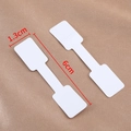 White dumbbell-shaped jewelry price tags made of adhesive paper measuring 6cm by 1.3cm - White Square Label 1.2cm*6cm