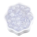 Hellviolette 10mm Crackle-Glasperlen für DIY-Schmuck in einer weißen Keramikschale - 20 Stk./Packung / Matt Helllila