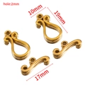 Gouden roestvrijstalen hart-patroon OT-knevelsluiting voor doe-het-zelf sieraden - Waterdruppel Krul / 10×19mm/17mm (Set van 3) / Goud
