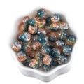 Blue and orange 10mm gradient cracked glass beads for DIY jewelry making - 20 Pieces Set / Blue and Brown Mix