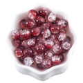 DIY jewelry beads in red and dark red with ice crack texture in a white floral bowl - 20 Pieces Set / Blood Amber