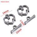 Chiusure a levetta OT a cuore gunmetal retro per collane fai da te misura cuore 14mm - Forma di Cuore / 14mm Dia/2.5×15mm (Set di 3) / Colore acciaio