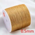 Golden 0.5mm metallic braided wire roll for DIY jewelry making and thread winding - 0.5mm-KC Gold
