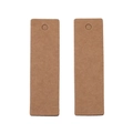 Brown rectangular kraft paper tags with pre-punched holes in natural wood color - Kraft Paper