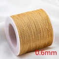 Golden 0.6mm multi-strand braided copper wire for DIY jewelry making on white spool - 0.6mm-KC Gold