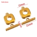 Chiusura a ginocchiera OT a cuore in acciaio inox dorato per collane e bracciali, 15mm - Quadrato / 15mm Dia/2.2×21mm (Set di 3) / Oro