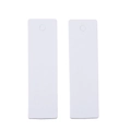 Blank white rectangular card tags with rounded corners and top circular indentation - White