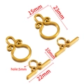 Chiusura a levetta OT a cuore in acciaio inossidabile dorato per gioielli DIY - Goccia Vintage / 15×23mm/10×22mm (Set di 3) / Oro