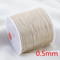 DIY braided champagne gold metallic wire 0.5mm on white spool for jewelry making - 0.5mm-Silver