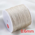 0.6mm light beige braided metallic wire on a white spool for DIY jewelry making - 0.6mm-Silver