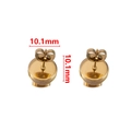 18K vergulde roestvrijstalen ronde schijfoorbellen van 10,1 mm met vlindersluiting - Goud 8mm