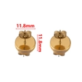 Ronde 11,8mm roestvrijstalen oorknopjes basis verguld met 18K goud en vlindersluiting - Goud 10mm