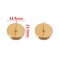 13,7mm 18K verguld roestvrijstalen ronde oorsteker zetting voor sieraden maken - Goud 12mm