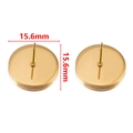 18K vergulde roestvrijstalen 15,6mm ronde oorbelbasis voor DIY sieraden maken - Goud 14mm