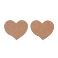 Brown kraft paper heart gift tags with pre-punched holes in minimalist design - Brown