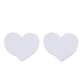 Minimalist white heart-shaped gift tags with pre-punched hole for DIY crafts and labels - White