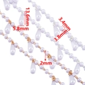 Lavender teardrop beaded chain with rose gold accents for DIY ethnic clothing decor - 【1 Meter / Pack】 / Artificial Pearl-KC Gold