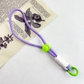 Cordino intrecciato viola regolabile per cellulare con fibbia verde e anello - Fibbia Viola Ciano