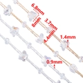 Gold and silver DIY chain with butterfly beads in various sizes for jewelry making - 【1 Meter / Pack】 / Butterfly Rhinestone-KC Gold