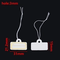 White cardstock price tags with gold frame and elastic hanging string dimensions - 31*21.2mm / 50 Pieces / White