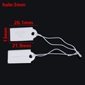 Silver jewelry price tag printed with Silver 925 logo and elastic hanging cord - 13*26.1mm / 50 Pieces / White (925 Silver Printed)