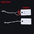 White card paper price tags with elastic string, 25x15mm labels with item and unit price fields - 15*25mm / 50 Pieces / White