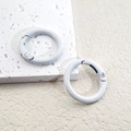 Set of two white matte alloy spring carabiner rings for keychains and DIY crafts - White