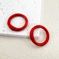 Pair of 24mm vibrant red alloy spring O-rings for DIY keychains and bag accessories - Red