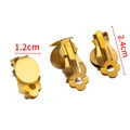 Vergoldeter Edelstahl-Ohrclip-Konverter mit 12mm flacher Basis für DIY-Schmuckherstellung - 12mmx24mm / Gold