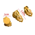 Goldene Edelstahl-Ohrclip-Konverter mit 10mm runder Spitzenlünette für Ohrringe - 10mmx19mm / Gold
