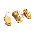 Goldener Ohrclip-Konverter aus Edelstahl für DIY-Schmuck mit 1cm runder Basis - Hakenstil (10mmx19mm) / Gold