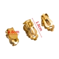 Goldene Edelstahl-Ohrclips für DIY-Schmuck mit 8 mm runder Scheibe für ohrlose Ohren - 8mmx18mm / Gold