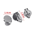 Poliertes Silber-Edelstahl 14mm runde Ohrclip-Konverter für DIY-Schmuckherstellung - 14mmx18mm / Stahlfarben