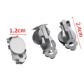 Silberne Edelstahl-Clip-Ohrring-Rohlinge mit Blumendesign und Maßangaben für DIY - 12mmx24mm / Stahlfarben