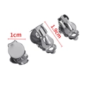 Silberne Frosch-Ohrclips aus Edelstahl für DIY-Schmuck mit 1cm runder Basis - 10mmx19mm / Stahlfarben