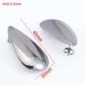 Grandes boucles d'oreilles goutte d'eau en acier poli argenté avec mesures de 40mm - Style Larme Poli (Couleur Acier)