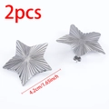 Boucles d'oreilles étoile à quatre branches en acier inoxydable argenté de 4,2 cm - Style d'étoile 42mm (Couleur Acier)