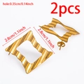 Boucles d'oreilles rectangulaires ondulées dorées en acier inoxydable pour femme, 28mm - Style Quadrilatère Ondulé (Or)