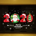 2020 Christmas window decals with Santa, reindeer and snowflakes for glass decoration - Santa Claus with 2020 (6267)