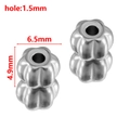 Silver stainless steel pumpkin bead with 1.5mm hole and 6.5x4.9mm dimensions - Pumpkin Shaped / 4.9x6.5mm (ai-20 Pieces/Pack) / Steel