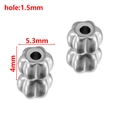 Bright silver stainless steel pumpkin bead with 1.5mm hole for DIY jewelry making - Pumpkin Shaped / 4x5.3mm (ai-20 Pieces/Pack) / Steel
